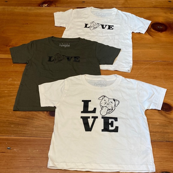 NWOT! SMALL RUMBLE 4T Screenprinted T-Shirt Tee Pitbull Dog Organic SS - Picture 2 of 8